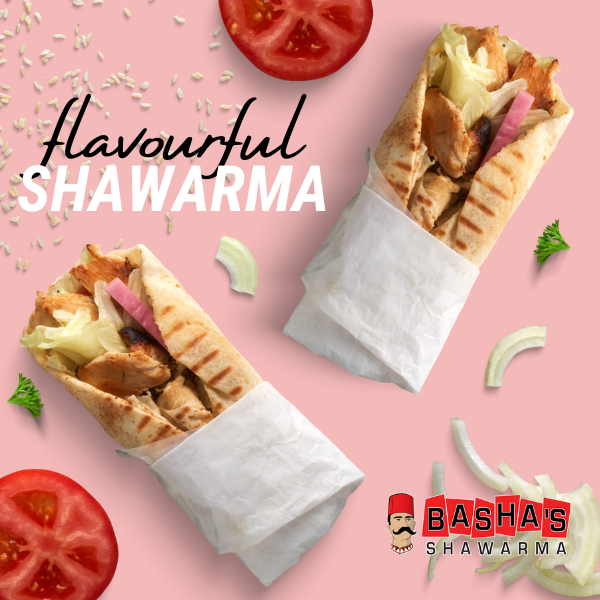 A graphic we created with shawarma sandwiches