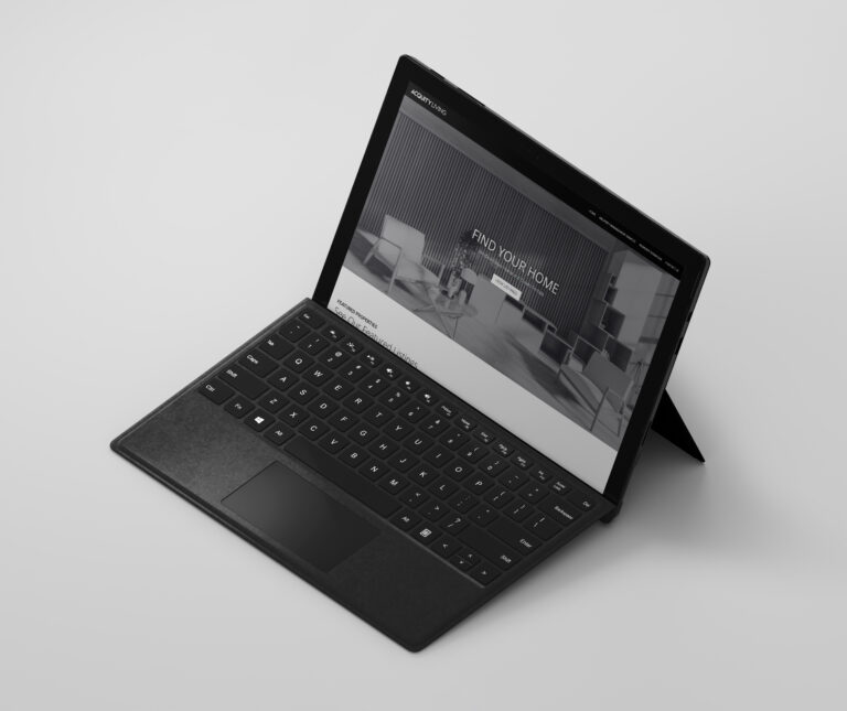 acquity living website on a laptop
