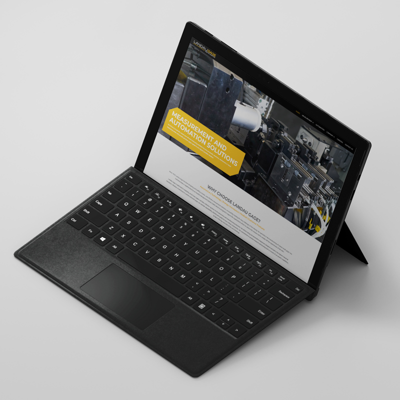 landau gage website on a laptop